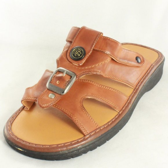 SOLEADO Brown Leather Strappy Sandals Like New - Picture 5 of 7